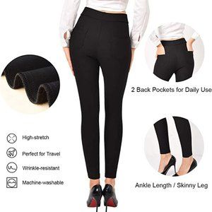Black Women's XL Ginasy Dress Pants Business Casual Leggings Trousers